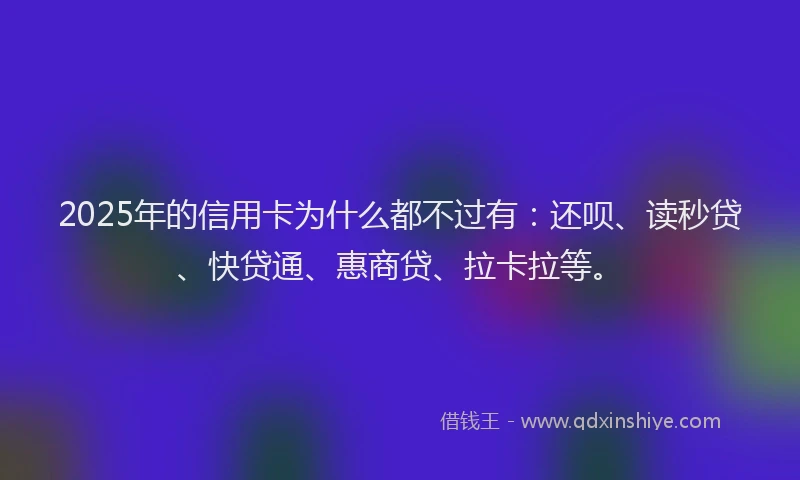 2025年的信用卡为什么都不过有：还呗、读秒贷、快贷通、惠商贷、拉卡拉等。