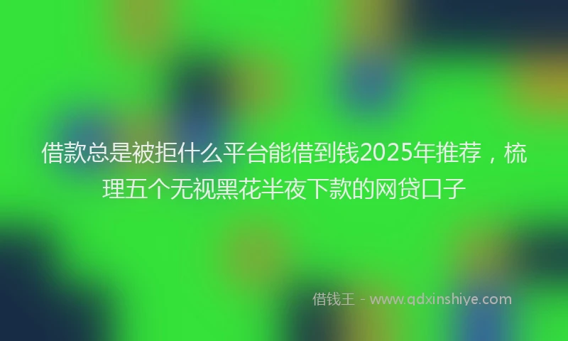 借款总是被拒什么平台能借到钱2025年推荐，梳理五个无视黑花半夜下款的网贷口子