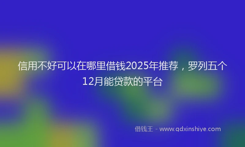 信用不好可以在哪里借钱2025年推荐，罗列五个12月能贷款的平台