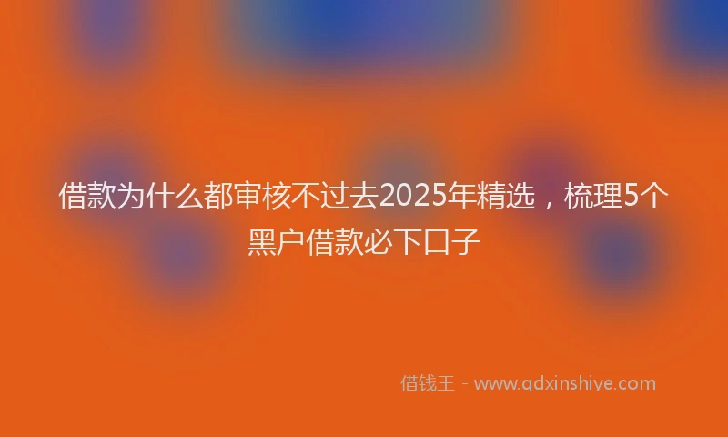 借款为什么都审核不过去2025年精选，梳理5个黑户借款必下口子