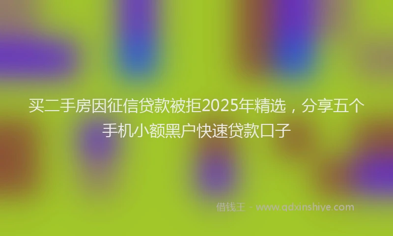 买二手房因征信贷款被拒2025年精选，分享五个手机小额黑户快速贷款口子