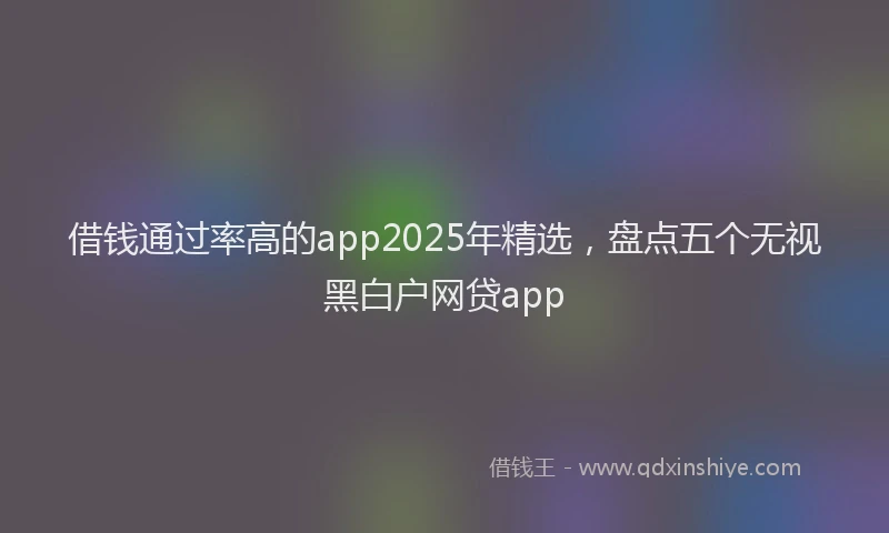 借钱通过率高的app2025年精选，盘点五个无视黑白户网贷app