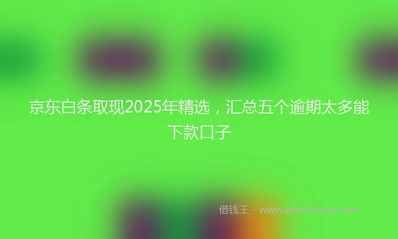 京东白条取现2025年精选，汇总五个逾期太多能下款口子