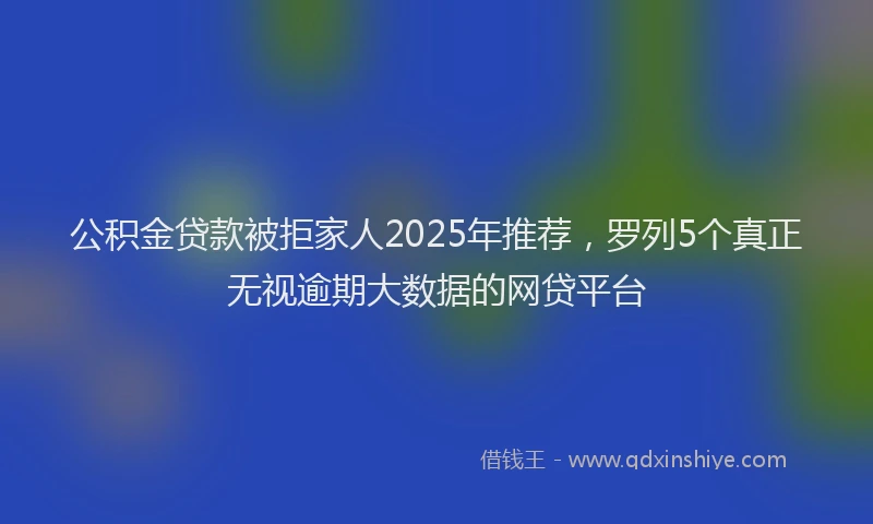公积金贷款被拒家人2025年推荐，罗列5个真正无视逾期大数据的网贷平台