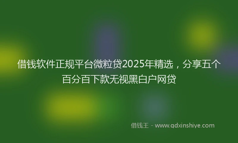 借钱软件正规平台微粒贷2025年精选，分享五个百分百下款无视黑白户网贷