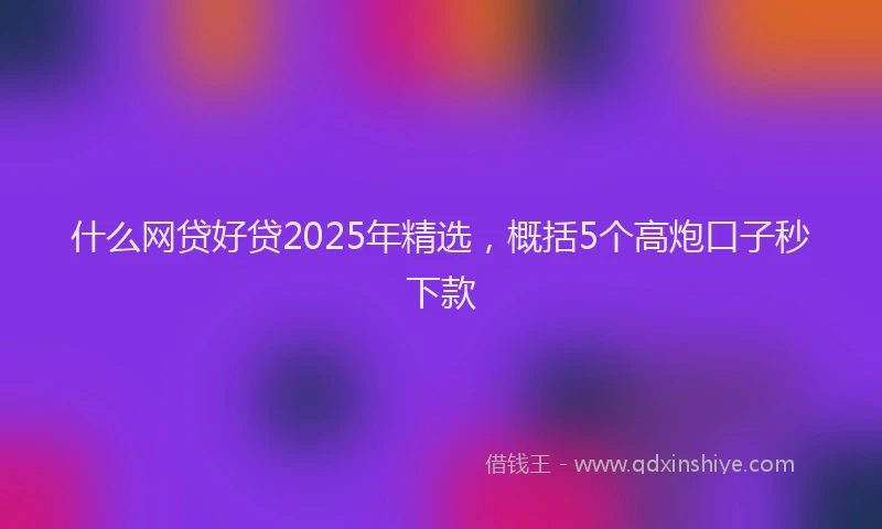 什么网贷好贷2025年精选，概括5个高炮口子秒下款