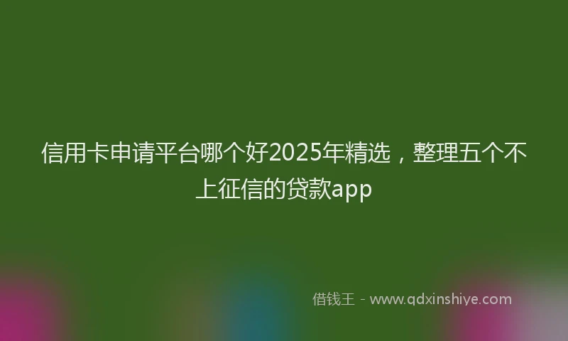 信用卡申请平台哪个好2025年精选，整理五个不上征信的贷款app