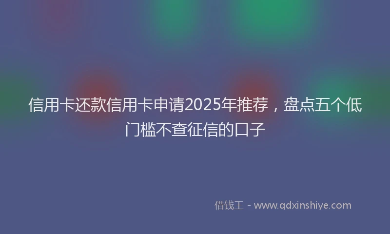 信用卡还款信用卡申请2025年推荐，盘点五个低门槛不查征信的口子