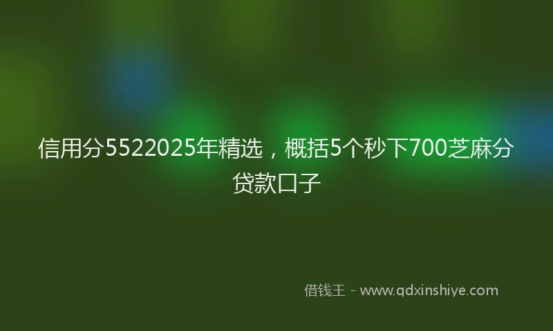 信用分5522025年精选，概括5个秒下700芝麻分贷款口子