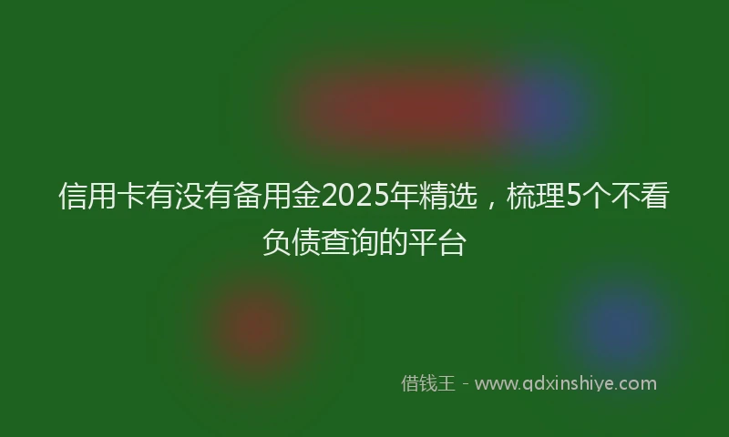 信用卡有没有备用金2025年精选，梳理5个不看负债查询的平台
