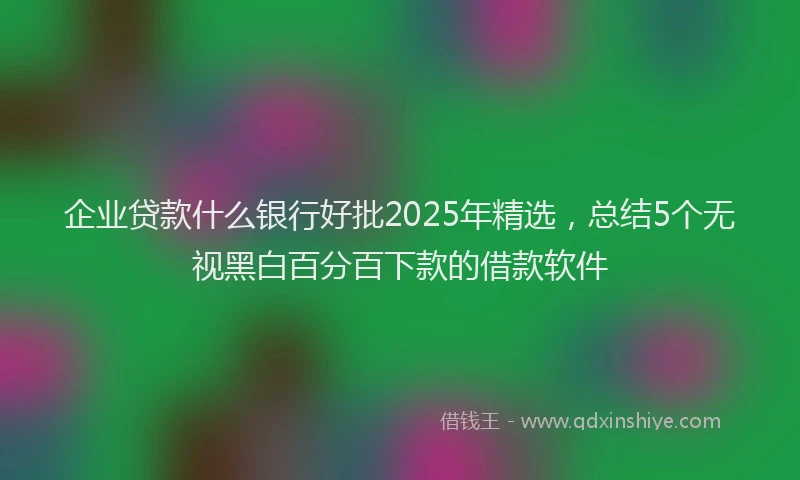 企业贷款什么银行好批2025年精选，总结5个无视黑白百分百下款的借款软件