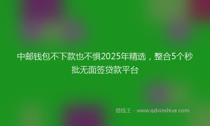 中邮钱包不下款也不惧2025年精选，整合5个秒批无面签贷款平台