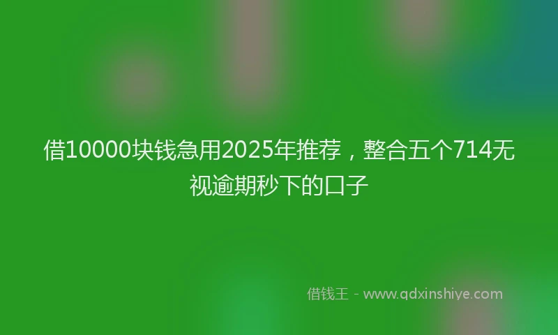 借10000块钱急用2025年推荐，整合五个714无视逾期秒下的口子