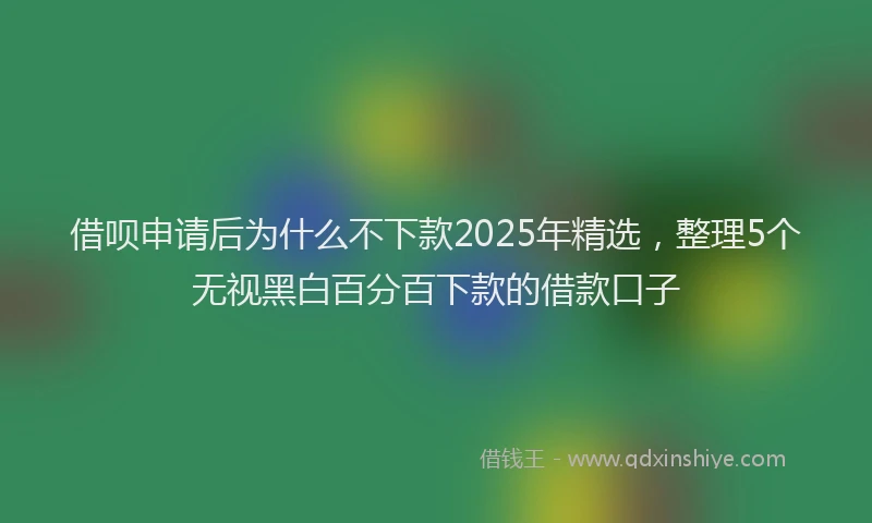 借呗申请后为什么不下款2025年精选，整理5个无视黑白百分百下款的借款口子