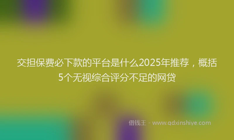交担保费必下款的平台是什么2025年推荐，概括5个无视综合评分不足的网贷