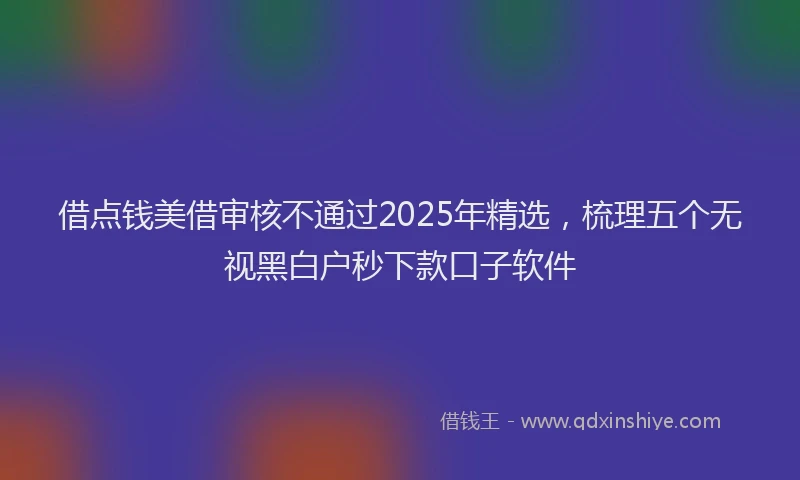 借点钱美借审核不通过2025年精选，梳理五个无视黑白户秒下款口子软件