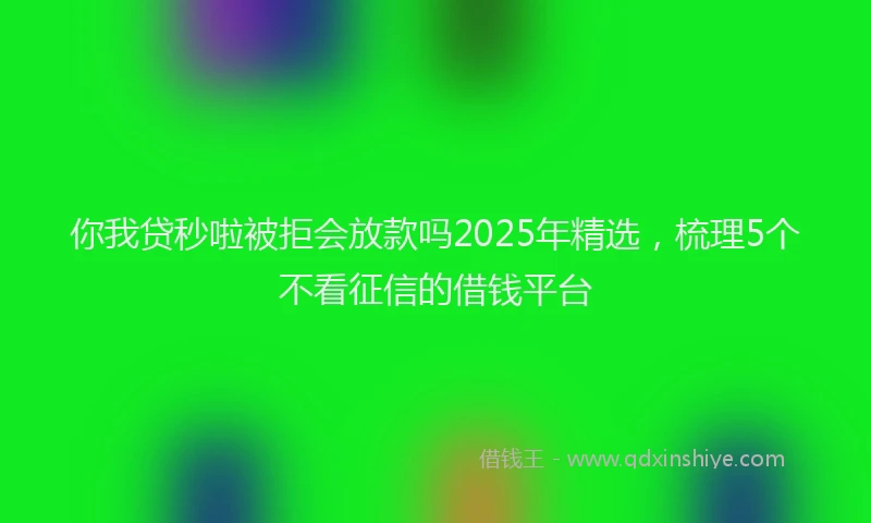 你我贷秒啦被拒会放款吗2025年精选，梳理5个不看征信的借钱平台