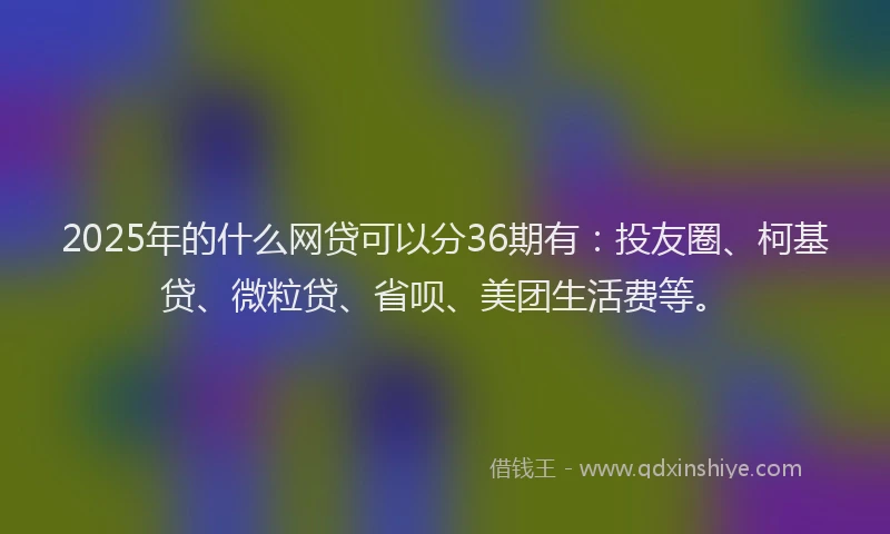 2025年的什么网贷可以分36期有：投友圈、柯基贷、微粒贷、省呗、美团生活费等。