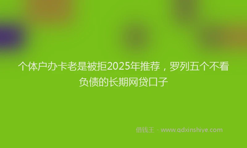 个体户办卡老是被拒2025年推荐，罗列五个不看负债的长期网贷口子