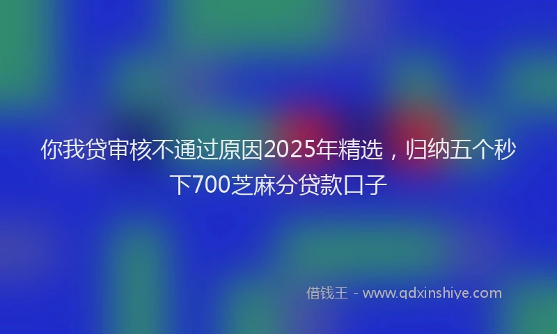 你我贷审核不通过原因2025年精选，归纳五个秒下700芝麻分贷款口子