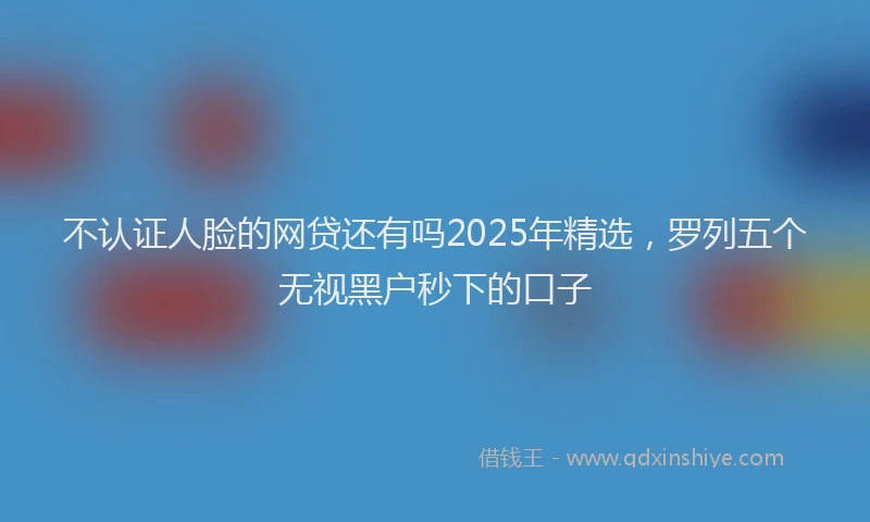 不认证人脸的网贷还有吗2025年精选，罗列五个无视黑户秒下的口子