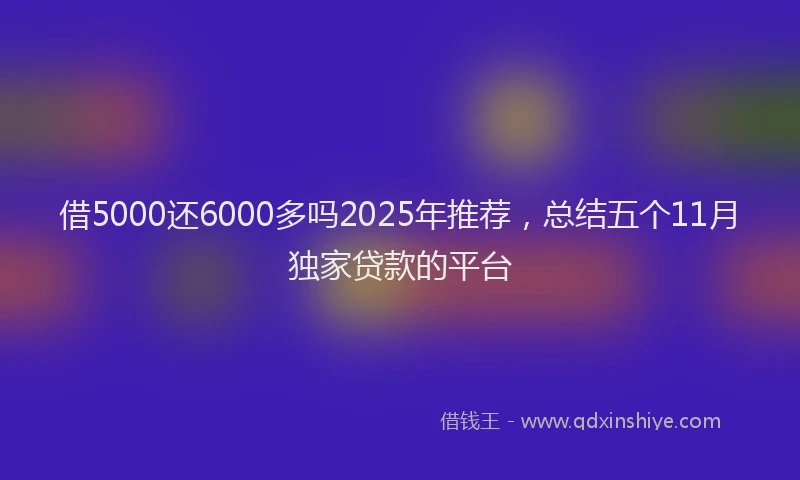 借5000还6000多吗2025年推荐，总结五个11月独家贷款的平台