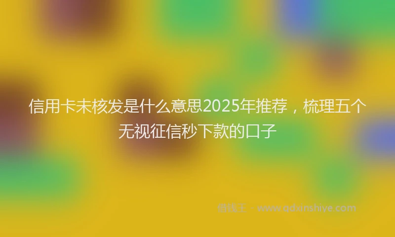 信用卡未核发是什么意思2025年推荐，梳理五个无视征信秒下款的口子