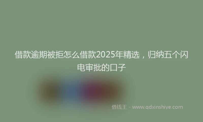 借款逾期被拒怎么借款2025年精选，归纳五个闪电审批的口子