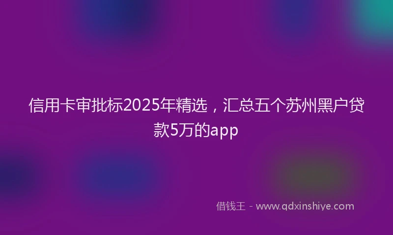 信用卡审批标2025年精选，汇总五个苏州黑户贷款5万的app