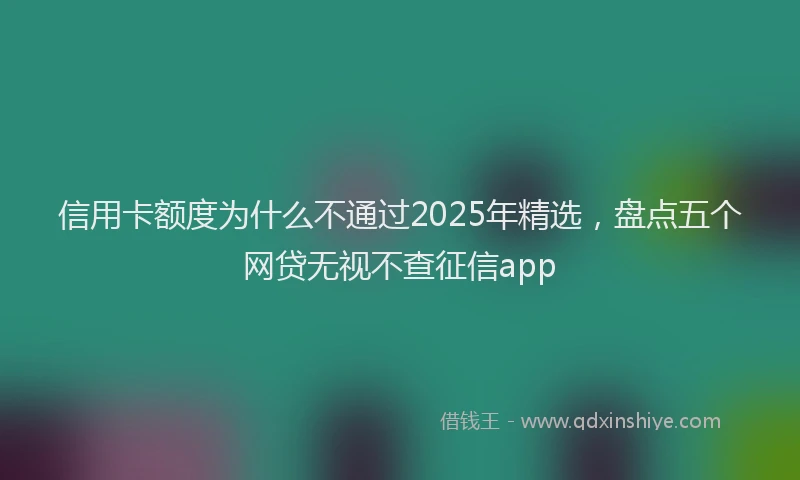 信用卡额度为什么不通过2025年精选，盘点五个网贷无视不查征信app