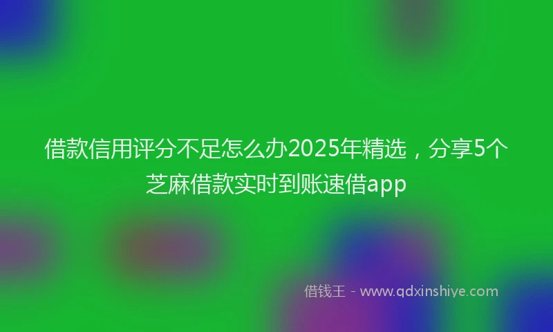 借款信用评分不足怎么办2025年精选，分享5个芝麻借款实时到账速借app