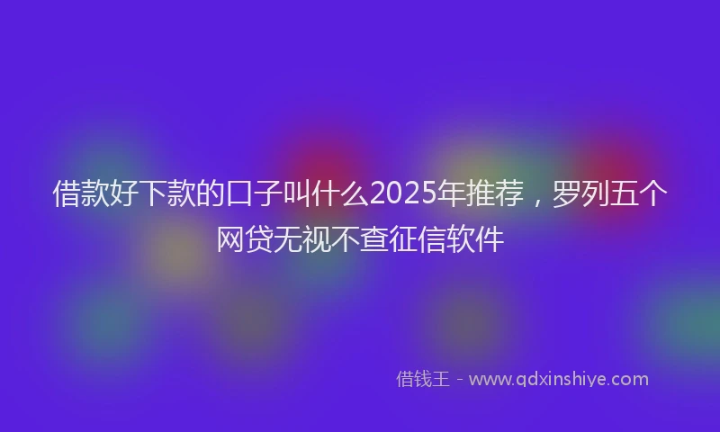 借款好下款的口子叫什么2025年推荐，罗列五个网贷无视不查征信软件