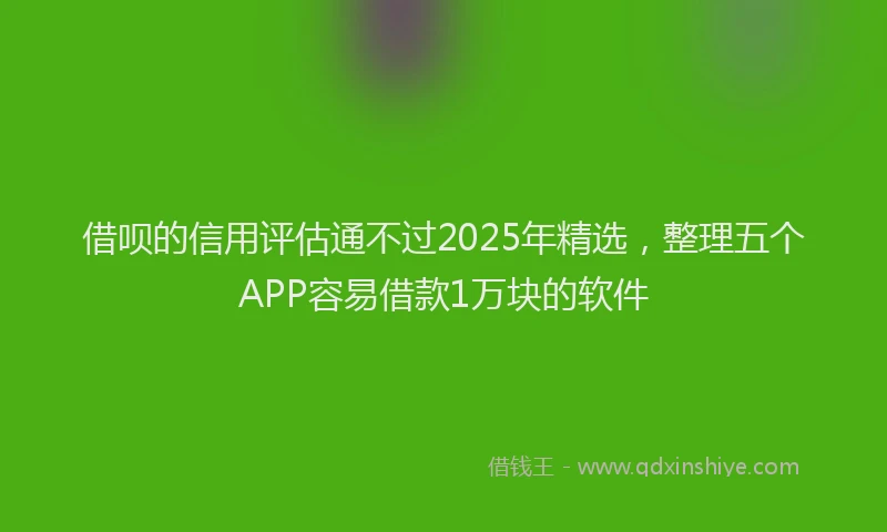 借呗的信用评估通不过2025年精选，整理五个APP容易借款1万块的软件
