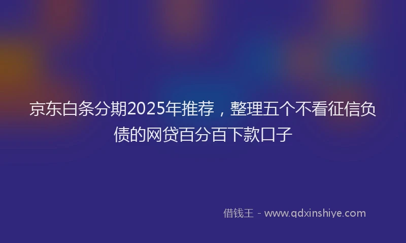 京东白条分期2025年推荐，整理五个不看征信负债的网贷百分百下款口子