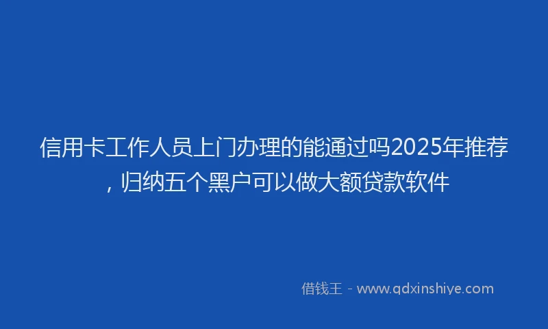 信用卡工作人员上门办理的能通过吗2025年推荐，归纳五个黑户可以做大额贷款软件