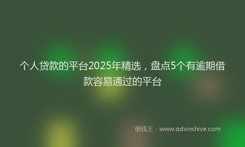 个人贷款的平台2025年精选，盘点5个有逾期借款容易通过的平台