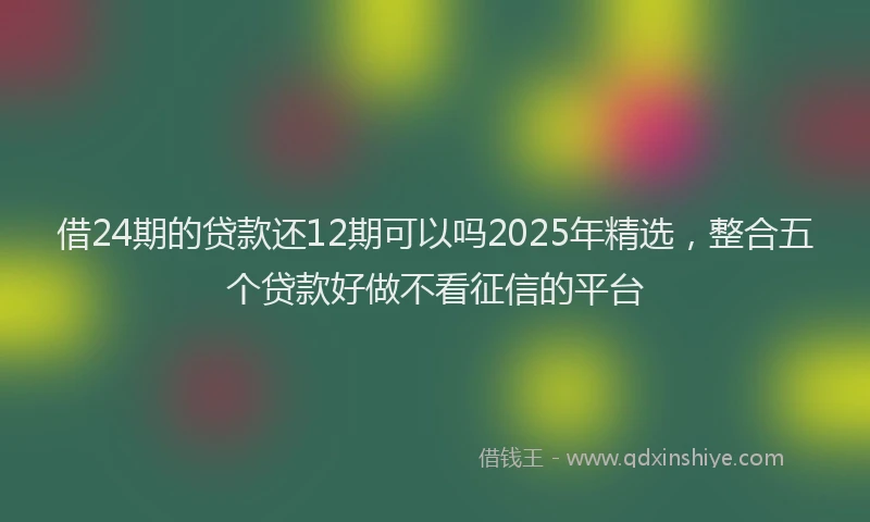 借24期的贷款还12期可以吗2025年精选，整合五个贷款好做不看征信的平台