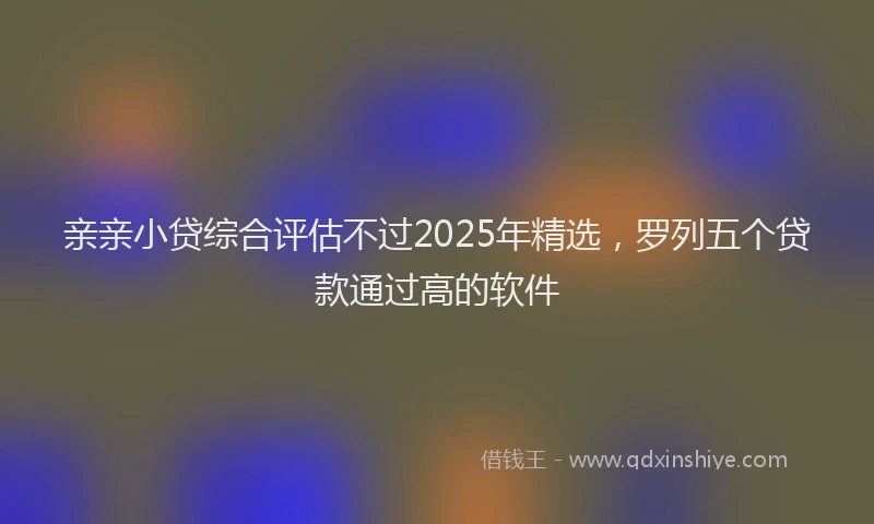 亲亲小贷综合评估不过2025年精选，罗列五个贷款通过高的软件