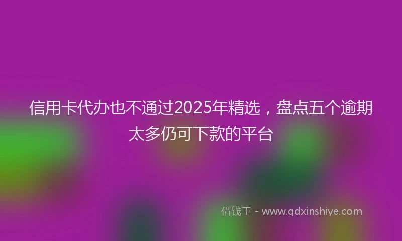 信用卡代办也不通过2025年精选，盘点五个逾期太多仍可下款的平台