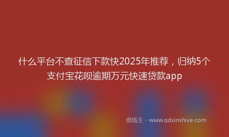 什么平台不查征信下款快2025年推荐，归纳5个支付宝花呗逾期万元快速贷款app