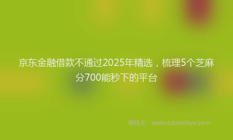 京东金融借款不通过2025年精选，梳理5个芝麻分700能秒下的平台