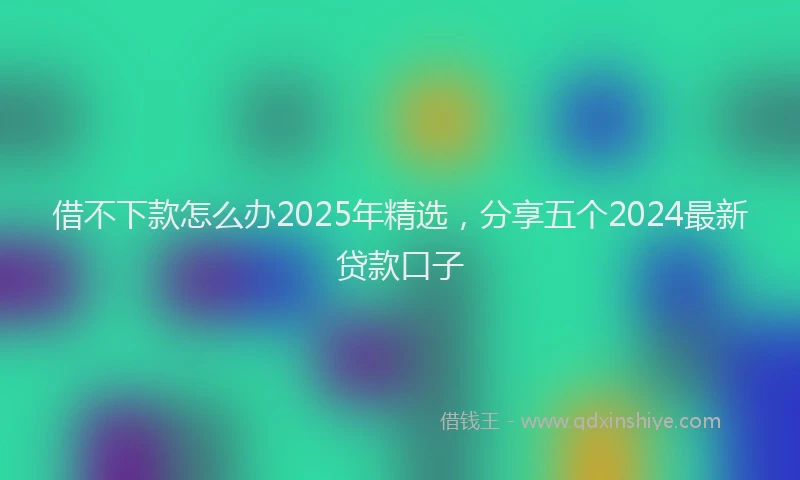 借不下款怎么办2025年精选，分享五个2024最新贷款口子