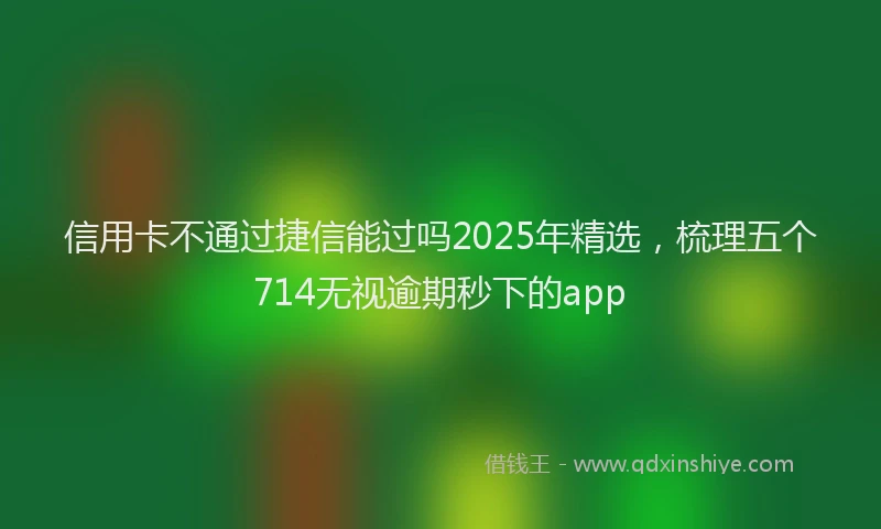 信用卡不通过捷信能过吗2025年精选，梳理五个714无视逾期秒下的app