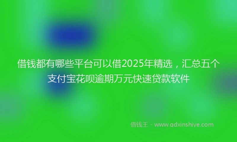 借钱都有哪些平台可以借2025年精选，汇总五个支付宝花呗逾期万元快速贷款软件