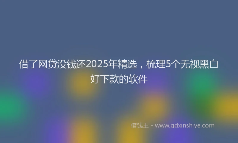 借了网贷没钱还2025年精选，梳理5个无视黑白好下款的软件