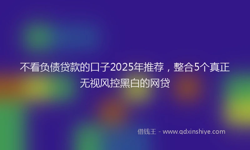 不看负债贷款的口子2025年推荐，整合5个真正无视风控黑白的网贷