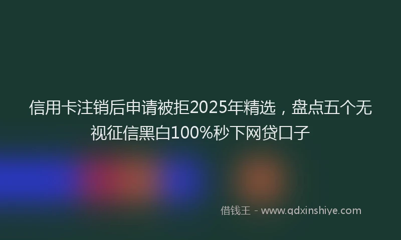 信用卡注销后申请被拒2025年精选，盘点五个无视征信黑白100%秒下网贷口子