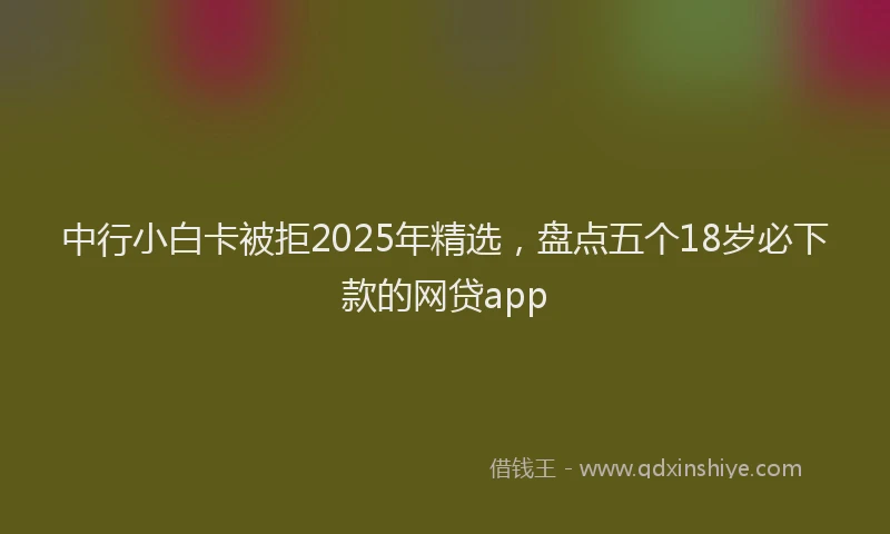中行小白卡被拒2025年精选，盘点五个18岁必下款的网贷app