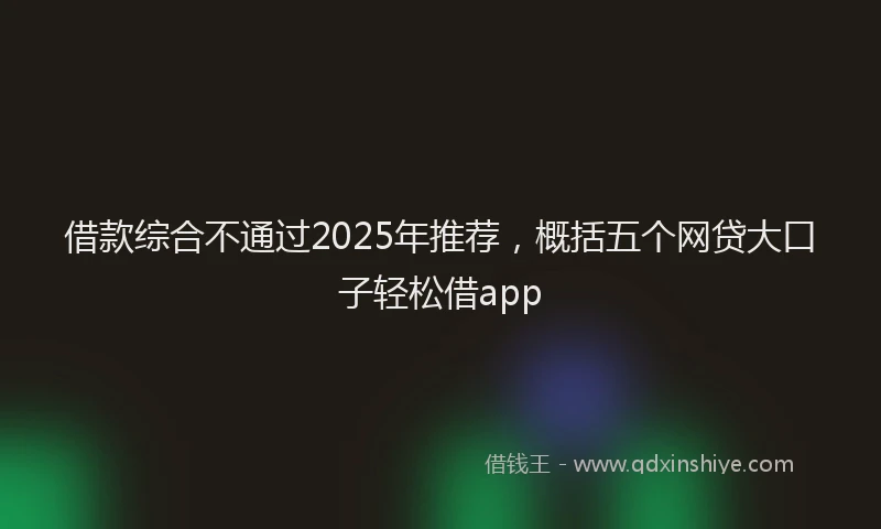 借款综合不通过2025年推荐，概括五个网贷大口子轻松借app