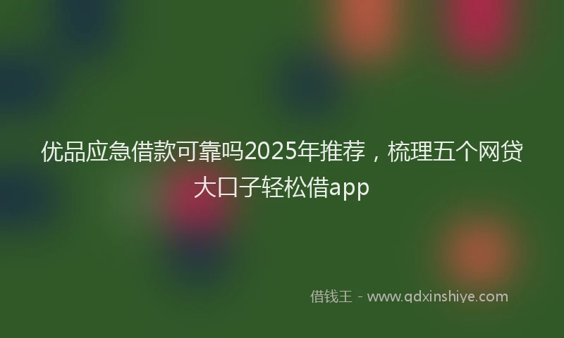 优品应急借款可靠吗2025年推荐，梳理五个网贷大口子轻松借app